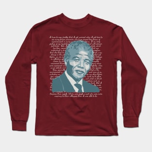 Nelson Mandela Portrait And Quote Long Sleeve T-Shirt